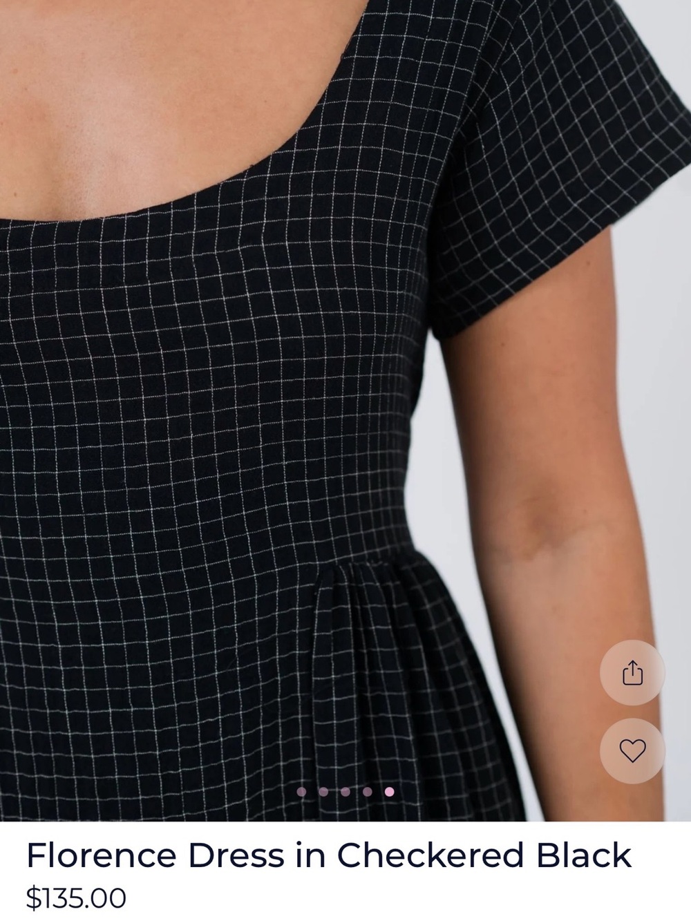 Smash + Tess Black Checked Midi Dress - Picture 3 of 5